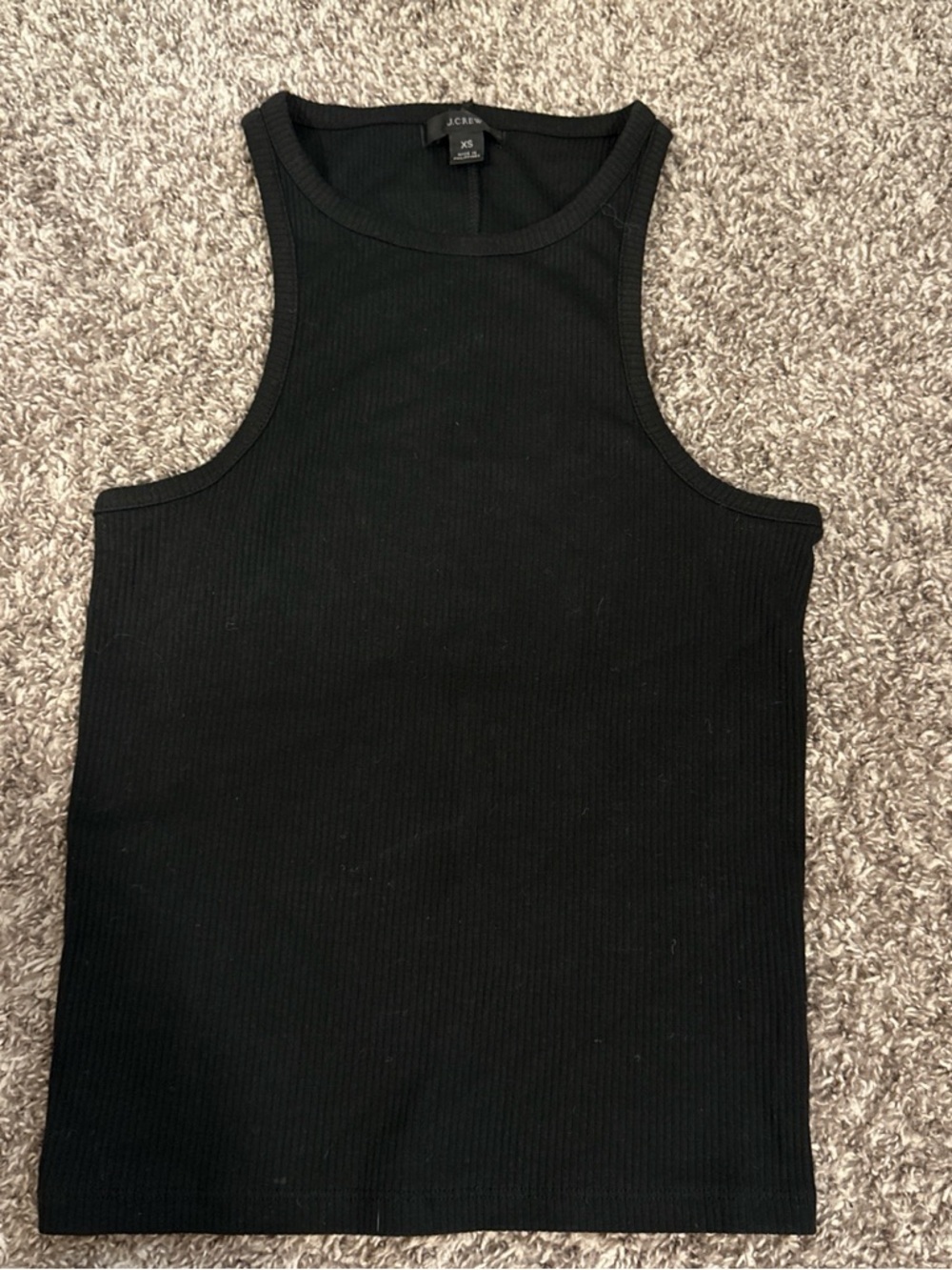 J. Crew Black Ribbed Muscle Tank XS